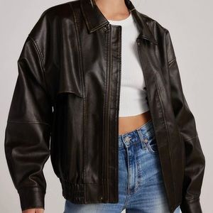12th Tribe Oversized Faux Leather Jacket